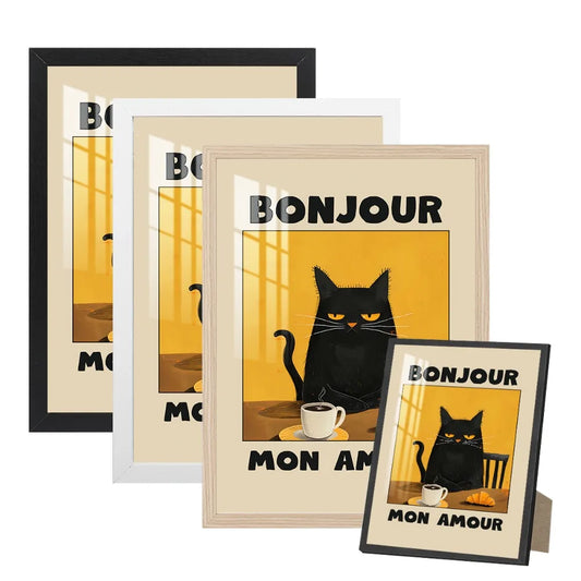 עיצוב מסגרת לחתול "Bonjour Mon Amour".
