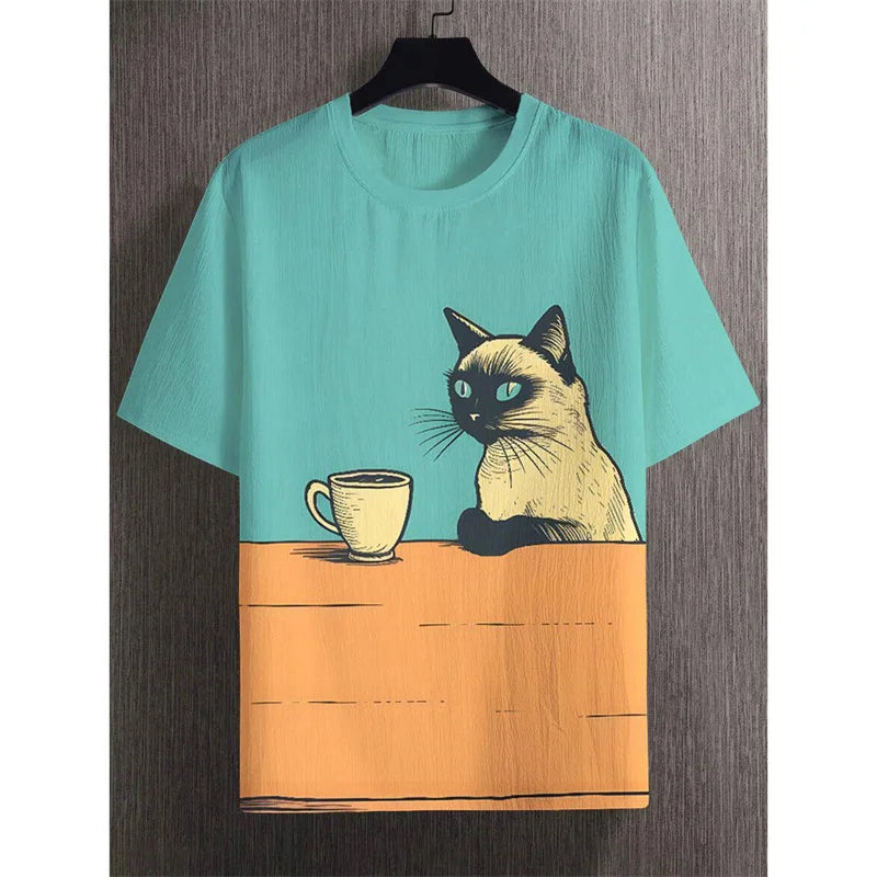 3D Cartoon Cat Animal T-Shirt