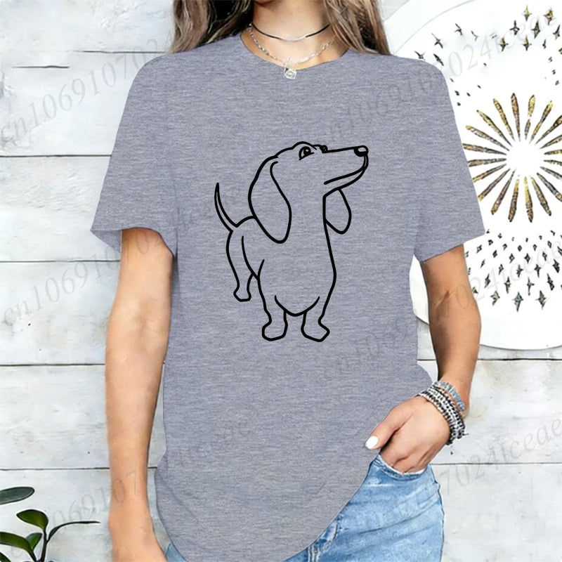 Dachshund Dog Print T-Shirt