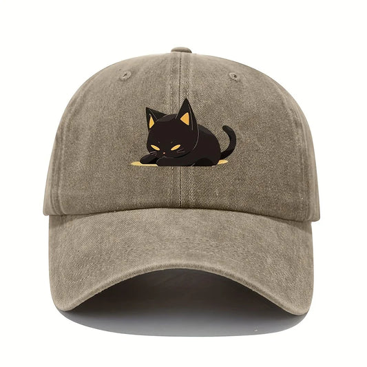 Retro Style Black Cat Cap