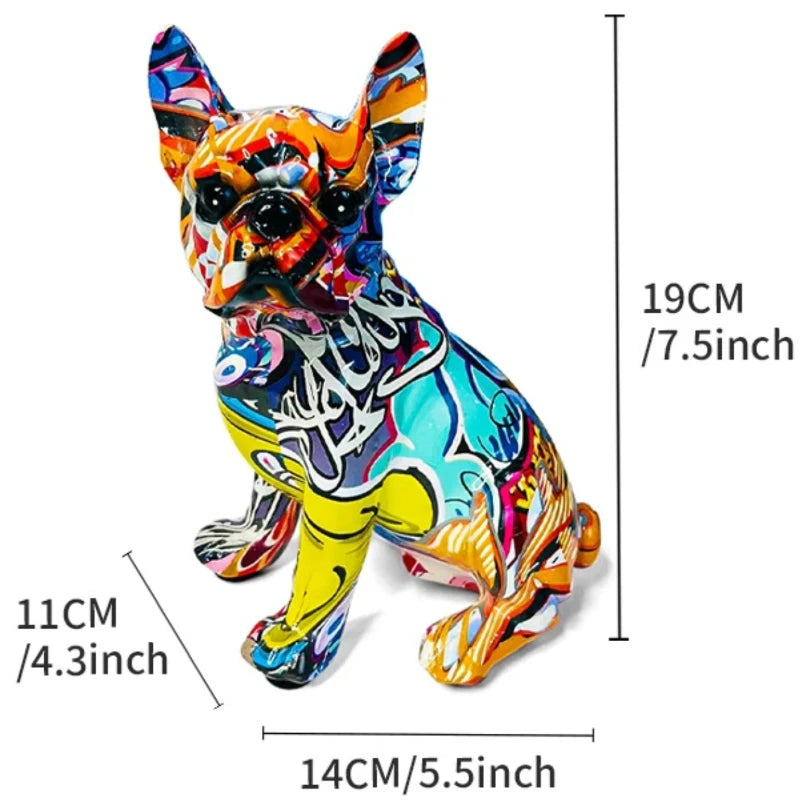 Vibrant Graffiti Dog Sculpture