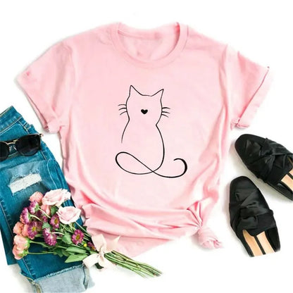 เสื้อยืดลายแมวน่ารัก