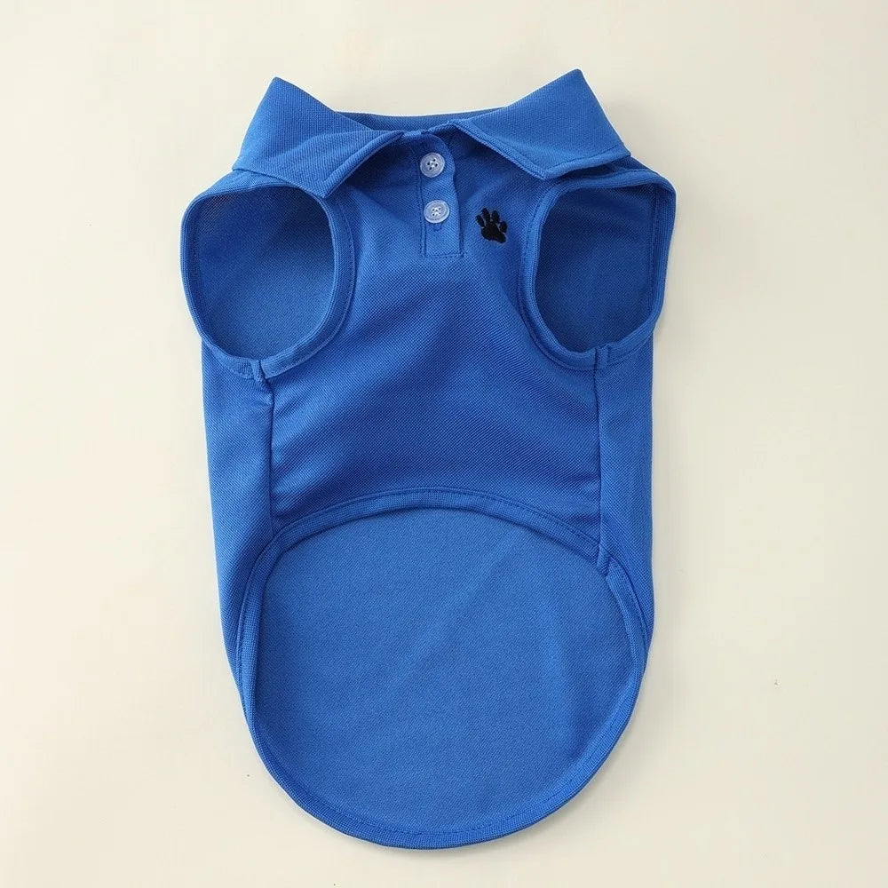 Sleeveless Dog Polo Shirt with Paw Detail