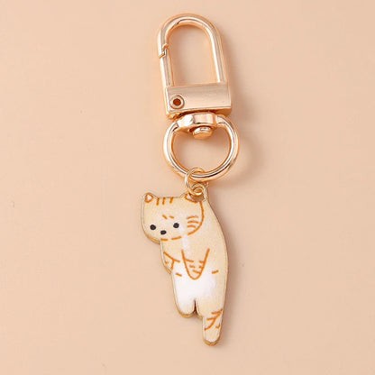 Porte-clés chat en émail mignon