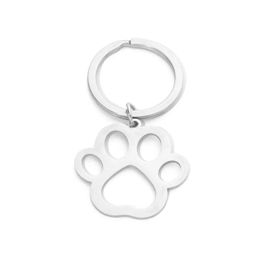 Stainless Steel Dog Paw Keychain
