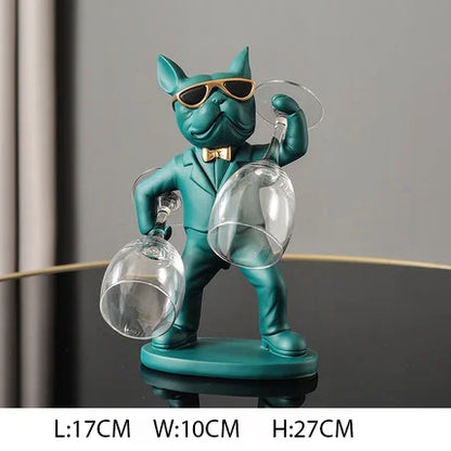 Sophisticated French Bulldog Wine Holder