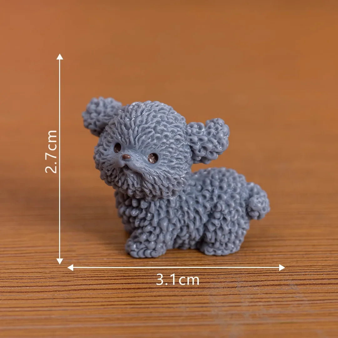 Tiny Fluffy Poodle Figurines