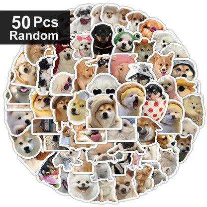 Cute Realistic Dog Costume Stickers Pack