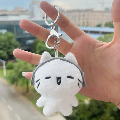 Porte-clés en peluche poupée chat