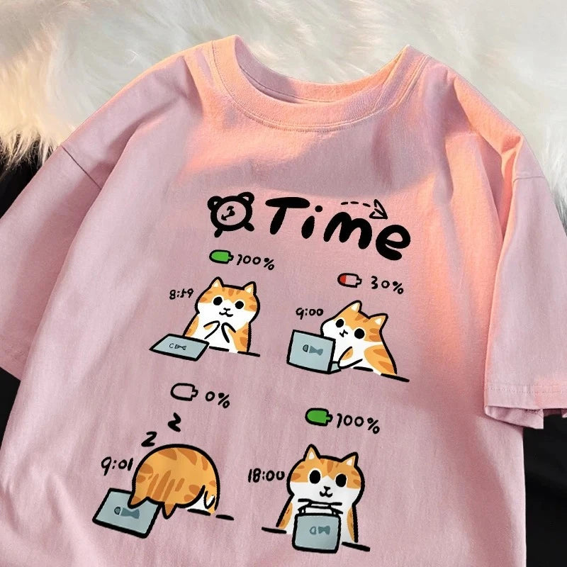 Chemise drôle de temps de chat
