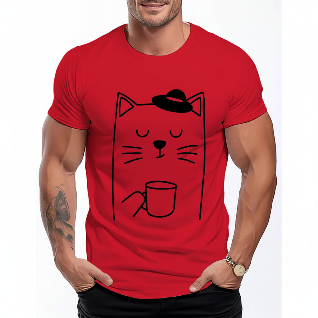 Minimalist Coffee Cat T-Shirt