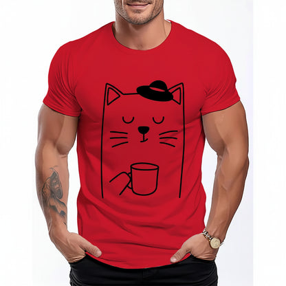 Minimalist Coffee Cat T-Shirt