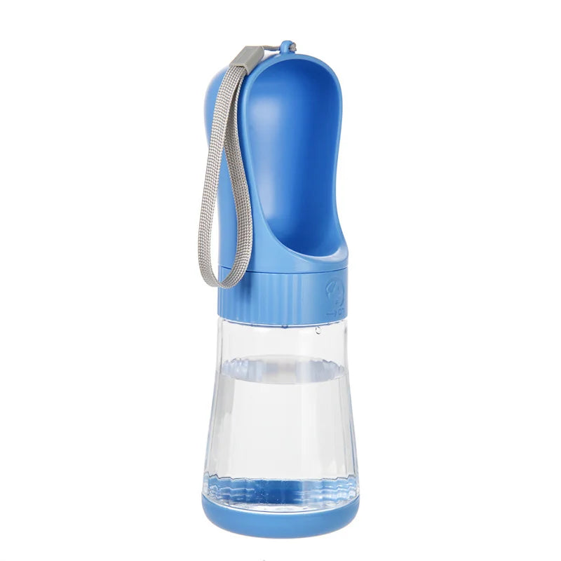 2-in-1 Pet Water Bottle with Food Storage and Drinking Trough