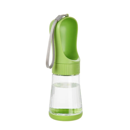 2-in-1 Pet Water Bottle with Food Storage and Drinking Trough