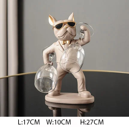 Sophisticated French Bulldog Wine Holder
