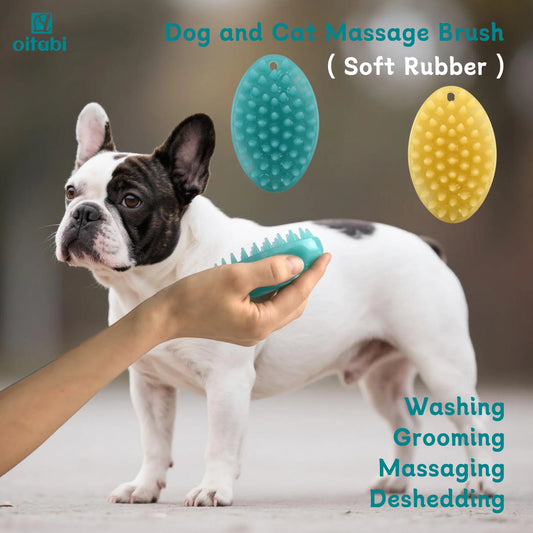 Oval Silicone Pet Massage Brush
