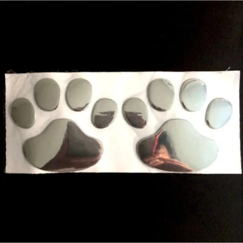 Metallic Paw Print Car Decal