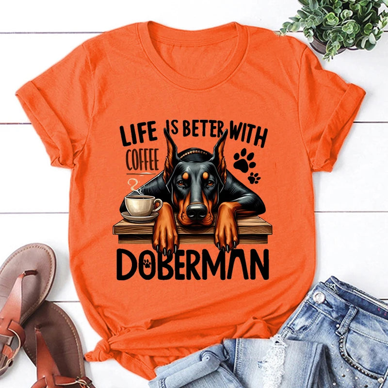 Coffee and Dobermans T-Shirts