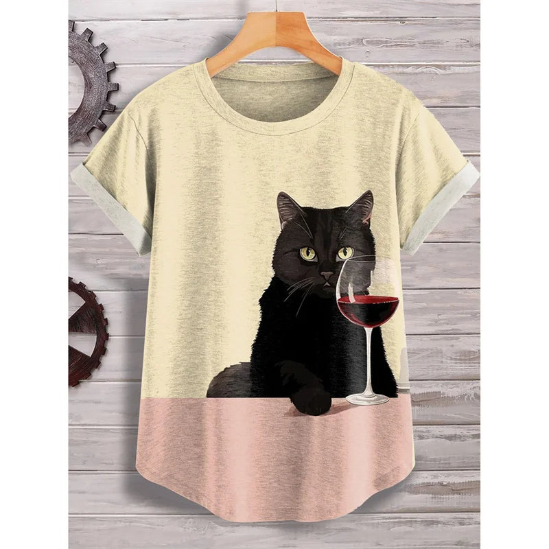 3D Cartoon Cat Animal T-Shirt