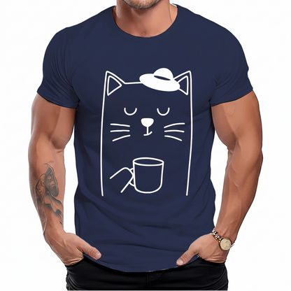 Minimalist Coffee Cat T-Shirt