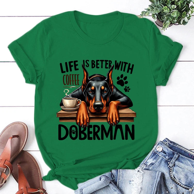 Coffee and Dobermans T-Shirts