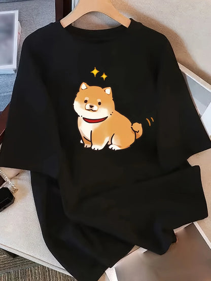 Women's Shiba Inu Graphic Cotton T-Shirt