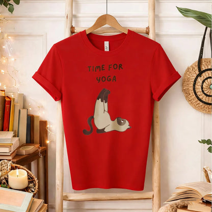 Women's Time for Yoga Siamese Cat T-Shirt
