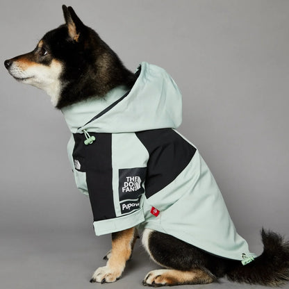 Hooded Colorblock Dog Raincoat with Snap Front