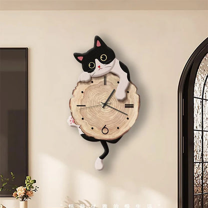 Cat Wall Clock Creative Decor