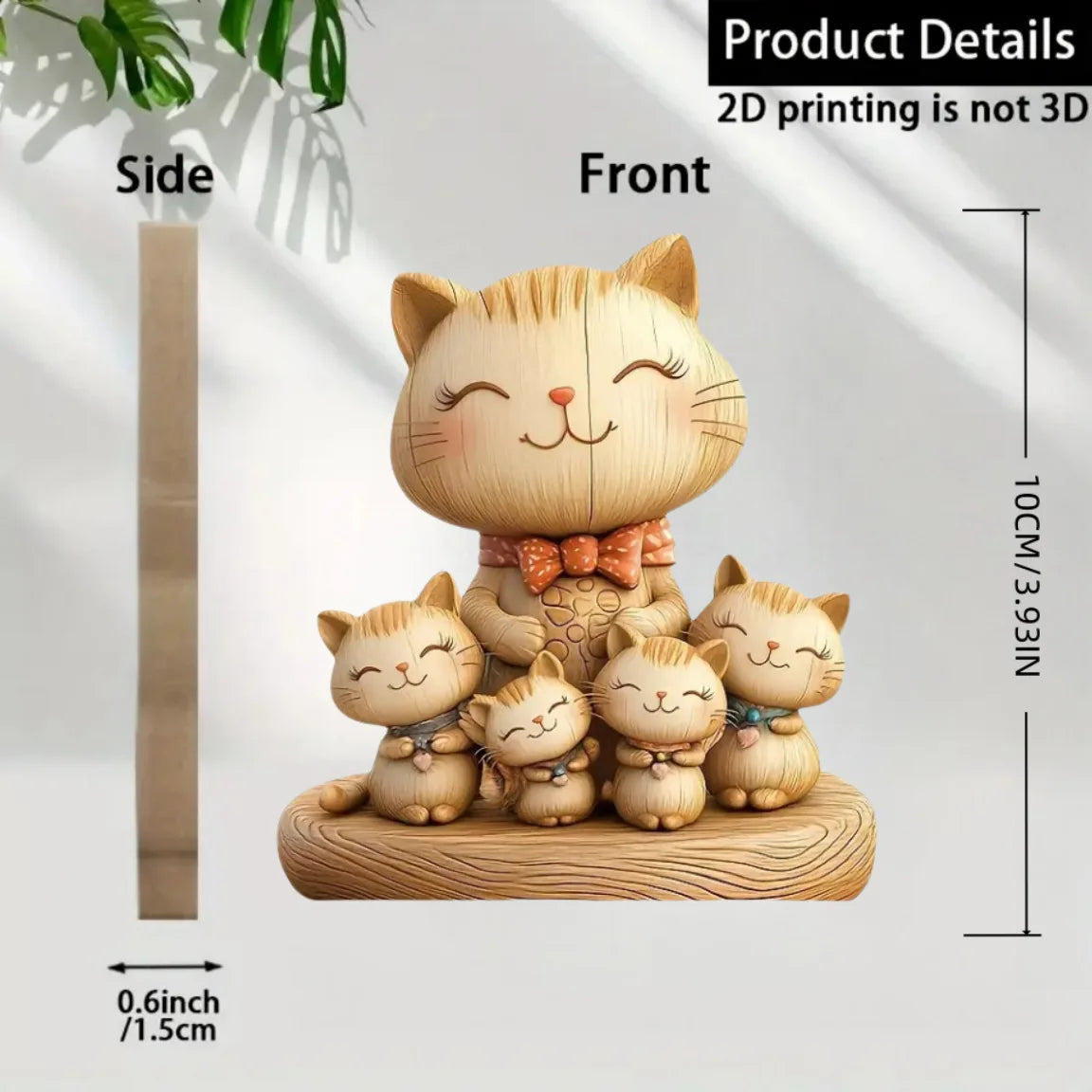 Wooden Kitten Couple Sculpture
