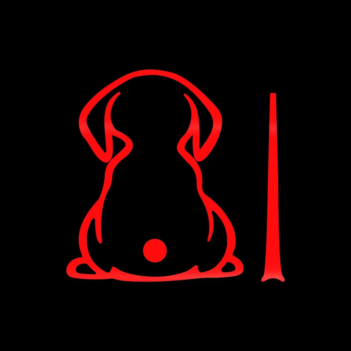 Dog Rear-Wiper Vinyl Decal with Moving Tail Detail
