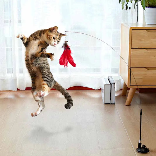 Funny Cat Toy Fluffy Feather with Bell