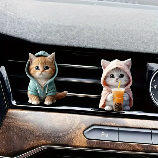 Cute Hooded Cat Air Vent Clips