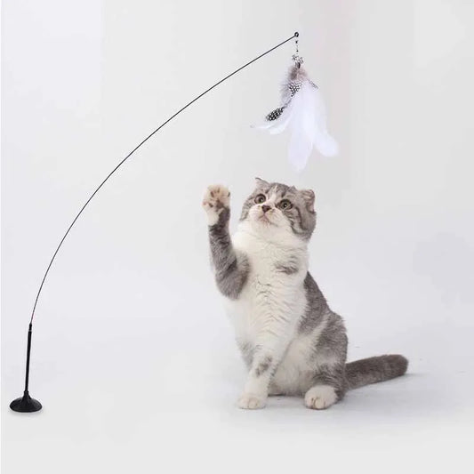 Funny Cat Toy Fluffy Feather with Bell