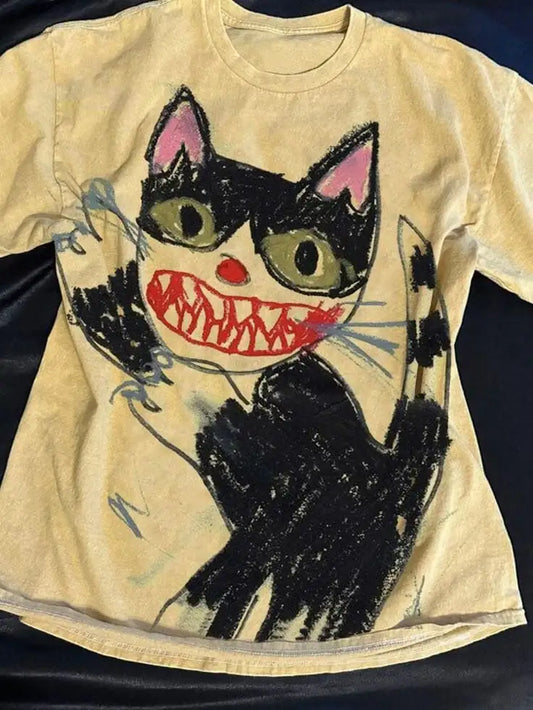 Cartoon Cat Drawing Vintage Shirt