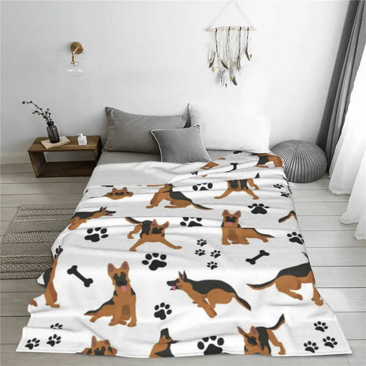 Couverture douce et chaude sur le thème du chien