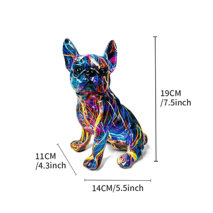 Vibrant Graffiti Dog Sculpture