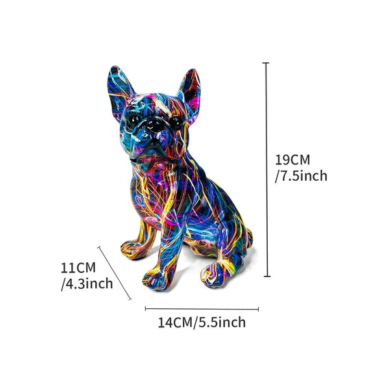 Vibrant Graffiti Dog Sculpture
