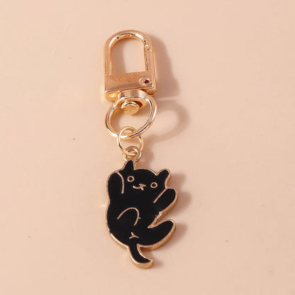 Porte-clés chat en émail mignon