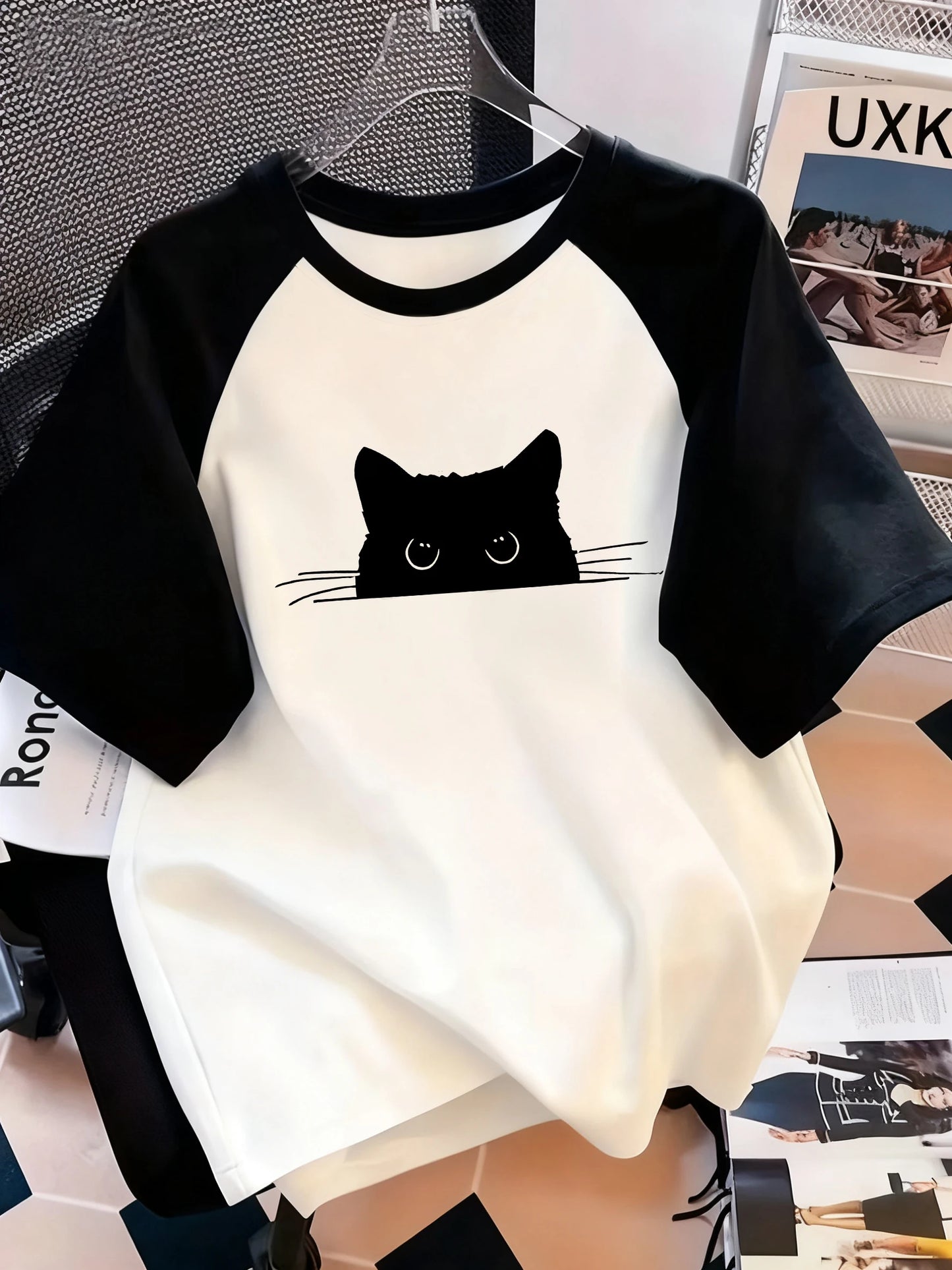 Black Cat Retro T-Shirt