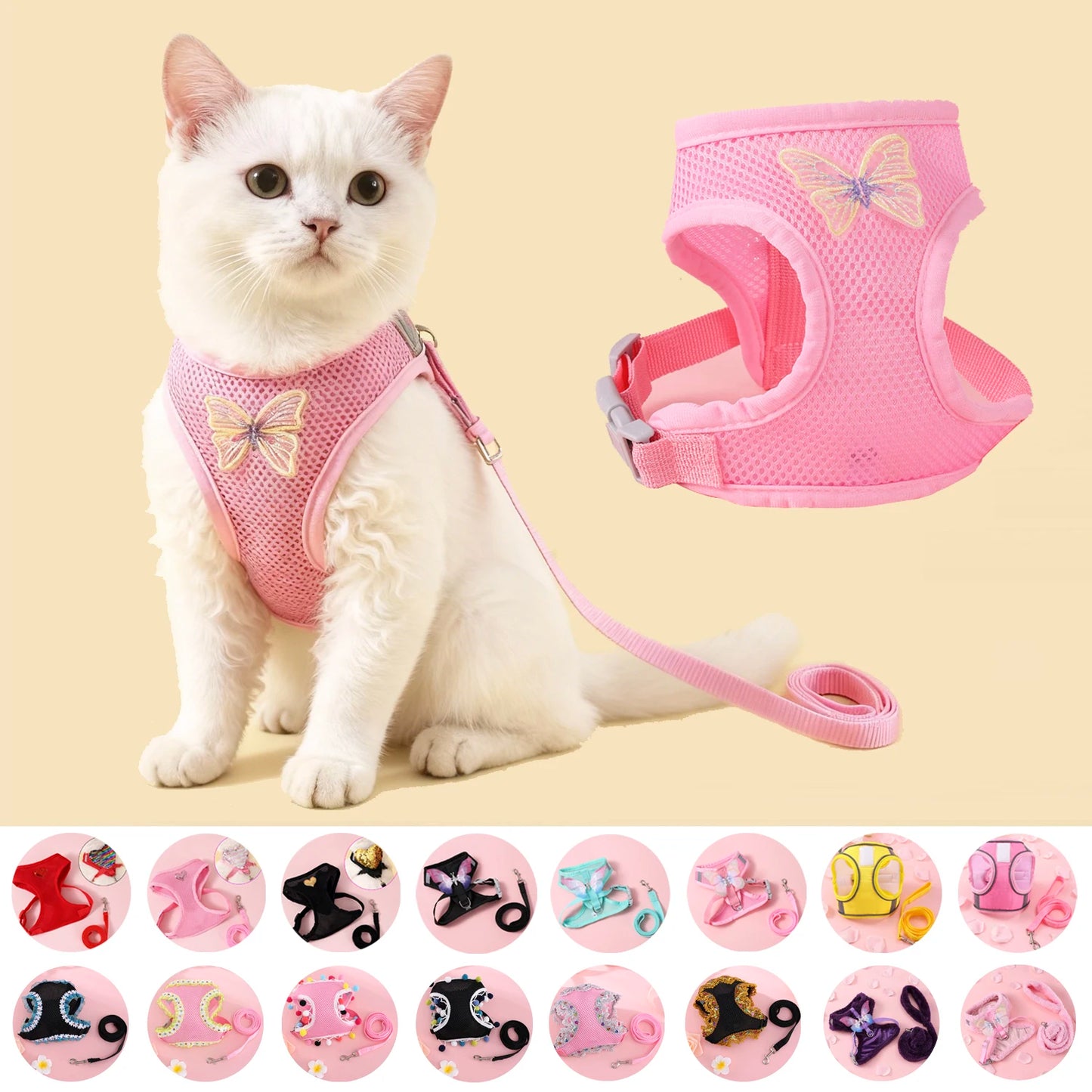 Butterfly Cat Harness Set