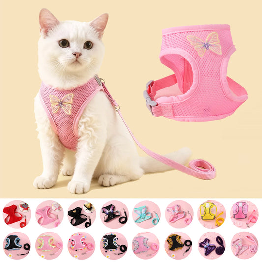Ensemble de harnais pour chat papillon