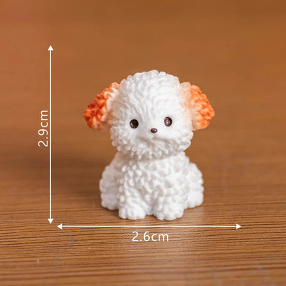 Tiny Fluffy Poodle Figurines