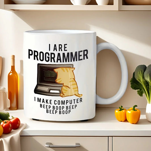 Funny Programmer Cat Ceramic Mug
