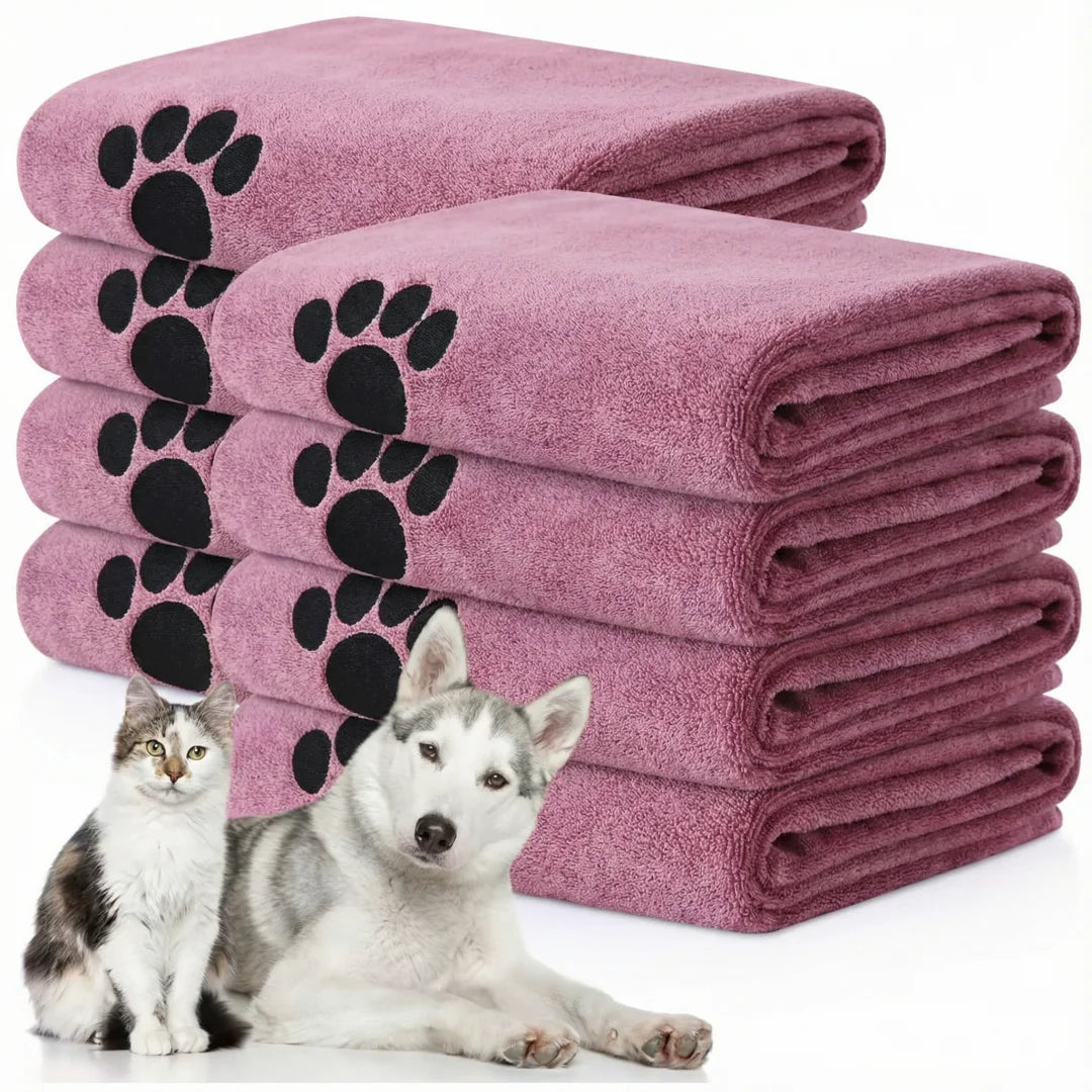 Ultra-Absorbent Paw Print Pet Towel