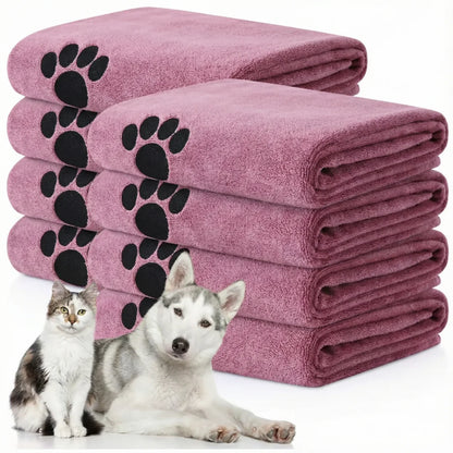 Ultra-Absorbent Paw Print Pet Towel