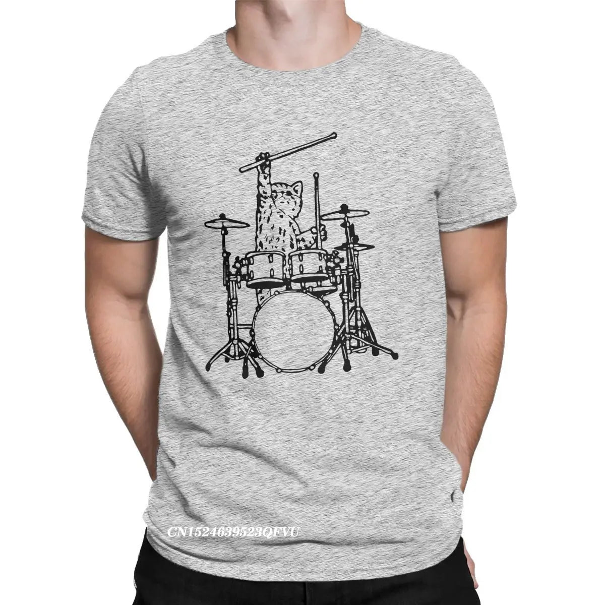 Cat Playing Drums Fun Shirt