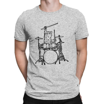 Cat Playing Drums Fun Shirt