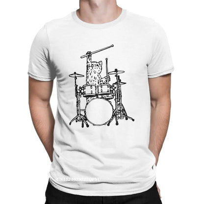 Cat Playing Drums Fun Shirt