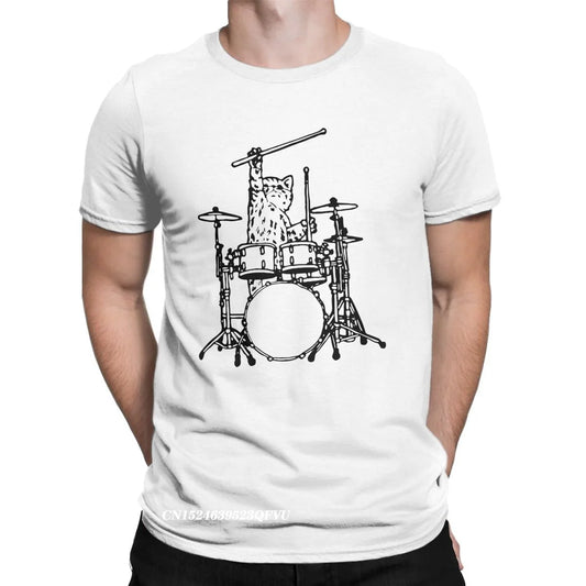 Cat Playing Drums Fun Shirt